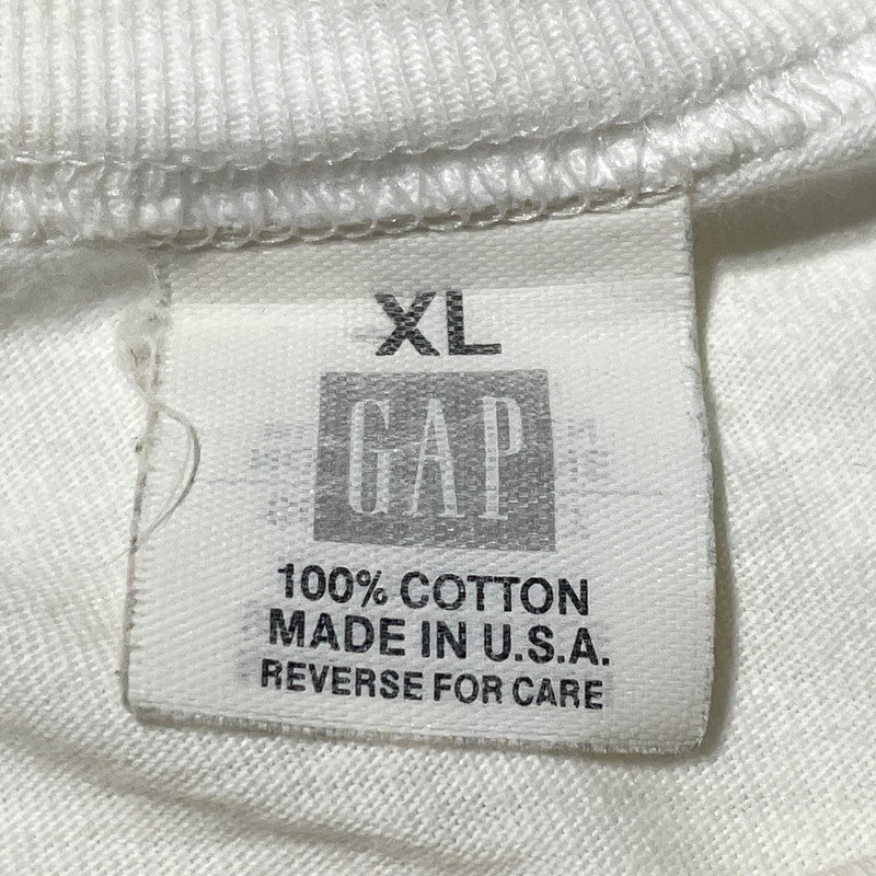 【現状渡し品】【メンズ】 GAP ギャップ USA L/S TEE アメリカ製 ロング スリーブ Tシャツ 長袖 トップス 147-260807-sa-09-tei サイズ：XL カラー：ホワイト 万代Net店