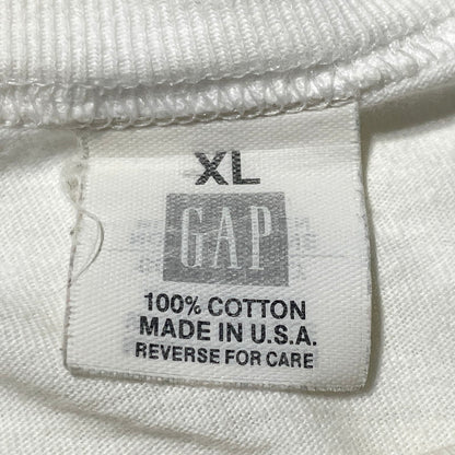 【現状渡し品】【メンズ】 GAP ギャップ USA L/S TEE アメリカ製 ロング スリーブ Tシャツ 長袖 トップス 147-260807-sa-09-tei サイズ：XL カラー：ホワイト 万代Net店