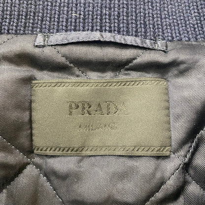 【現状渡し品】【メンズ】 PRADA プラダ WOOL MELTON JACKET ACS1 2017 1483 ウール メルトン ジャケット アウター 141-260508-ks-02-tei サイズ：44 カラー：ネイビー 万代Net店