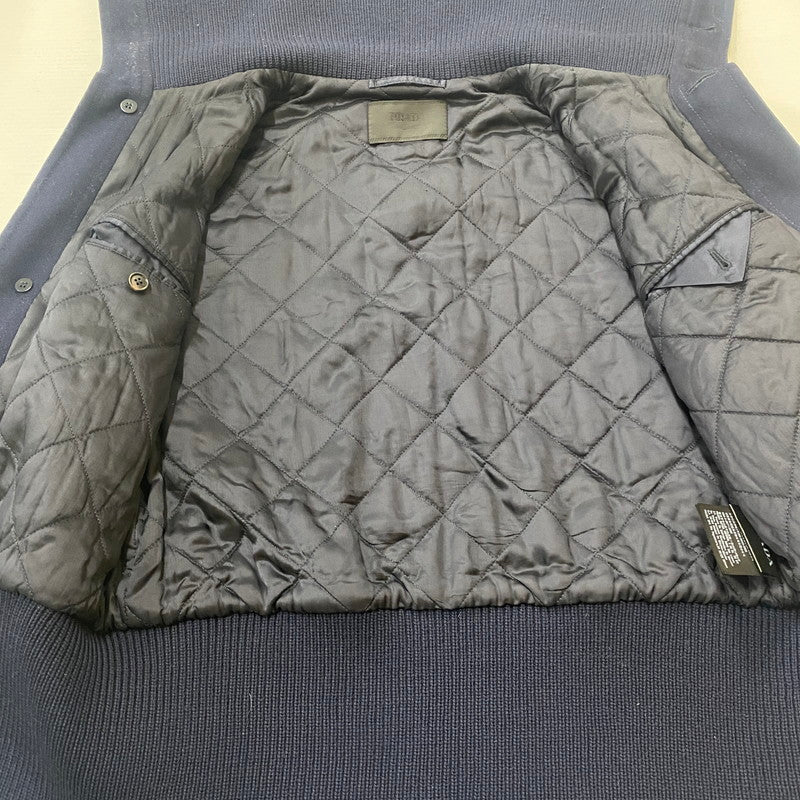 【現状渡し品】【メンズ】 PRADA プラダ WOOL MELTON JACKET ACS1 2017 1483 ウール メルトン ジャケット アウター 141-260508-ks-02-tei サイズ：44 カラー：ネイビー 万代Net店