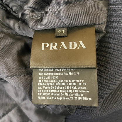 【現状渡し品】【メンズ】 PRADA プラダ WOOL MELTON JACKET ACS1 2017 1483 ウール メルトン ジャケット アウター 141-260508-ks-02-tei サイズ：44 カラー：ネイビー 万代Net店