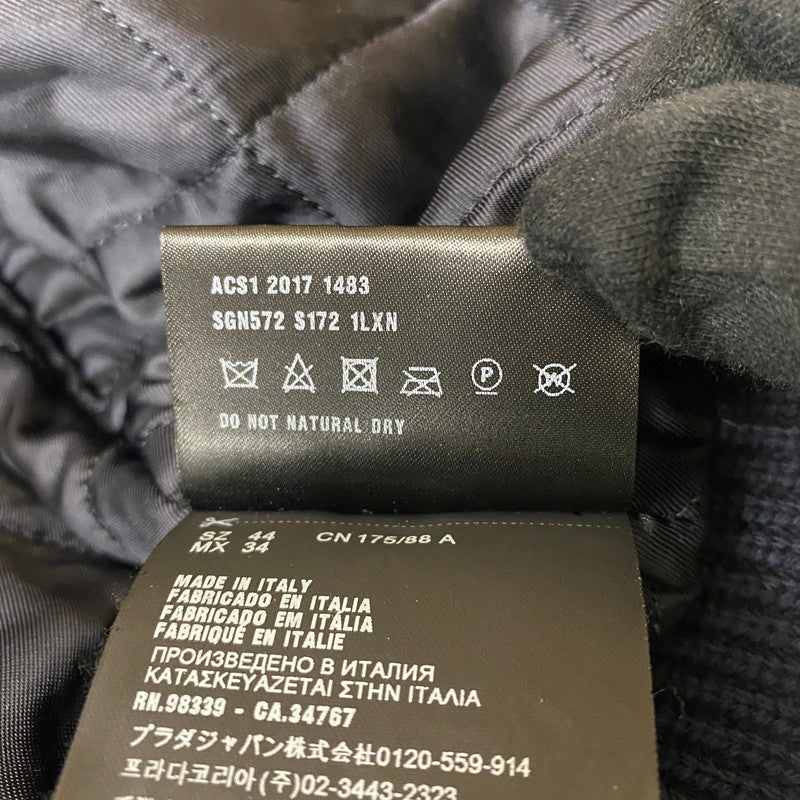 【現状渡し品】【メンズ】 PRADA プラダ WOOL MELTON JACKET ACS1 2017 1483 ウール メルトン ジャケット アウター 141-260508-ks-02-tei サイズ：44 カラー：ネイビー 万代Net店