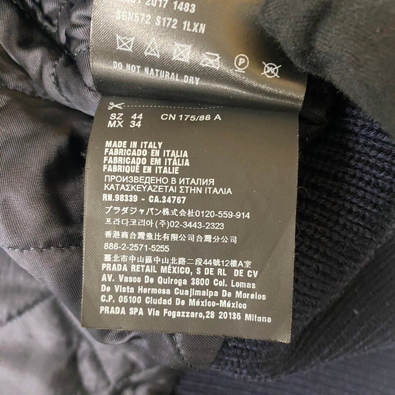 【現状渡し品】【メンズ】 PRADA プラダ WOOL MELTON JACKET ACS1 2017 1483 ウール メルトン ジャケット アウター 141-260508-ks-02-tei サイズ：44 カラー：ネイビー 万代Net店