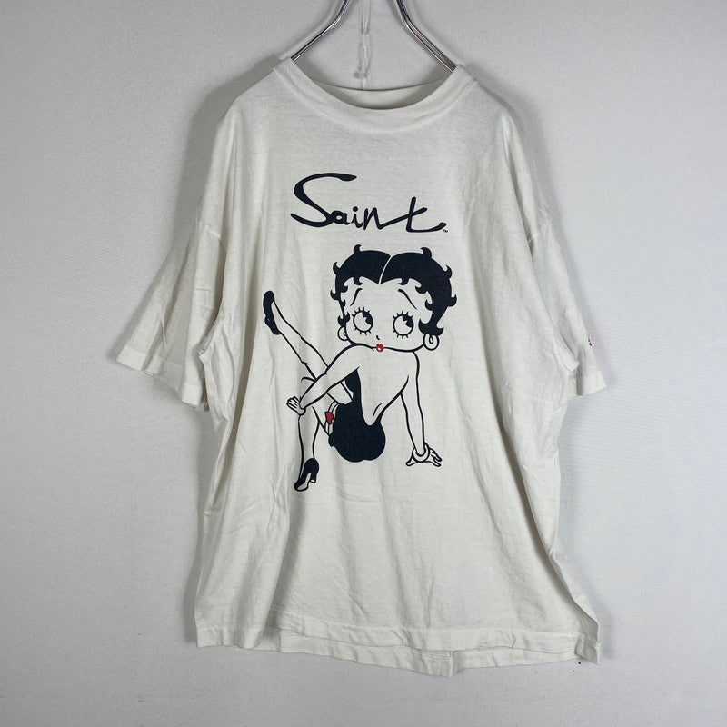 【中古品】【メンズ】 SAINT Mxxxxxx SAINT MICHAEL セントマイケル BETTY BOOP S/S TEE SM-HR1-0000-C40 ベティーブープ ショートスリーブ Tシャツ 半袖 トップス 142-260508-ks-12-tei サイズ：L カラー：ホワイト 万代Net店