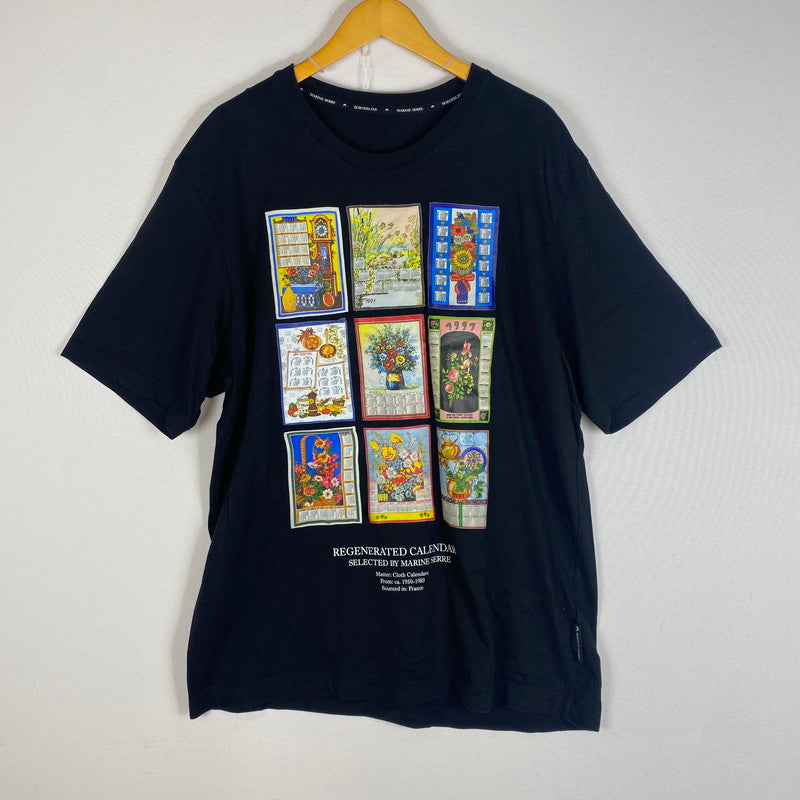 【中古品】【メンズ】 MARINE SERRE マリーンセル REGENERATED CALENDAR TEE リジェナレイティド カレンダー Tシャツ 半袖 トップス 141-260508-ks-14-tei サイズ：XXL カラー：ブラック 万代Net店