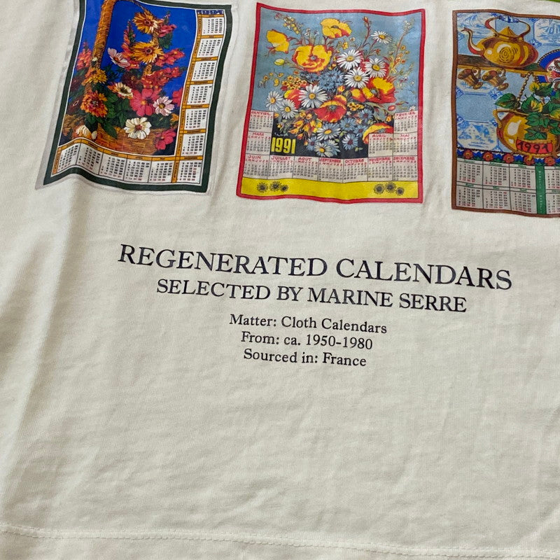 【現状渡し品】【メンズ】 MARINE SERRE マリーンセル REGENERATED CALENDAR TEE リジェナレイティド カレンダー Tシャツ 半袖 トップス 141-260508-ks-13-tei サイズ：M カラー：アイボリー 万代Net店