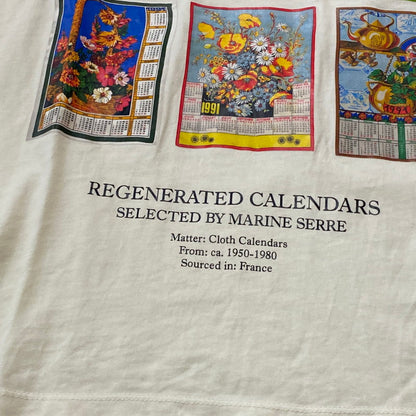 【現状渡し品】【メンズ】 MARINE SERRE マリーンセル REGENERATED CALENDAR TEE リジェナレイティド カレンダー Tシャツ 半袖 トップス 141-260508-ks-13-tei サイズ：M カラー：アイボリー 万代Net店