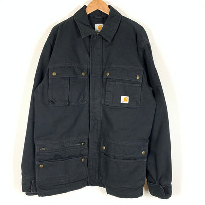 【現状渡し品】【メンズ】 Carhartt カーハート MULTI POCKET DUCK HUNTING JACKET EC078 マルチ ポケット ダック ハンティング ジャケット アウター ワークジャケット 145-260507-ko-08-tei サイズ：M カラー：ブラック 万代Net店