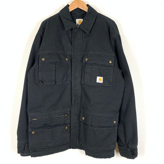【現状渡し品】【メンズ】 Carhartt カーハート MULTI POCKET DUCK HUNTING JACKET EC078 マルチ ポケット ダック ハンティング ジャケット アウター ワークジャケット 145-260507-ko-08-tei サイズ：M カラー：ブラック 万代Net店
