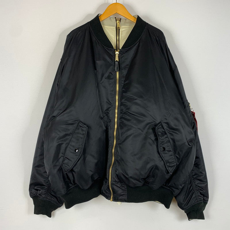【中古品】【メンズ】 VETEMENTS ヴェトモン × ALPHAINDUSTRIES アルファ インダストリーズ 別注 コラボ 20AW REVERSIBLE DOUBLEZIP BLOUSON UAH21JA001 リバーシブル ダブルジップ ブルゾン アウター 141-260508-ks-25-tei サイズ：M カラー：ブラックアイボリー 万代Net店
