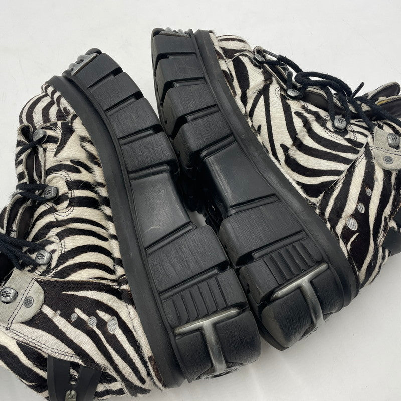 【中古品】【メンズ】 VETEMENTS ヴェトモン × NEWROCK ニューロック 別注 コラボ PLATFORM SNEAKERS "ZEBRA" プラットフォーム スニーカー ゼブラ 靴 シューズ 162-260604-yo-04-tei サイズ：42 カラー：ゼブラ 万代Net店