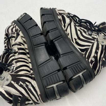 【中古品】【メンズ】 VETEMENTS ヴェトモン × NEWROCK ニューロック 別注 コラボ PLATFORM SNEAKERS "ZEBRA" プラットフォーム スニーカー ゼブラ 靴 シューズ 162-260604-yo-04-tei サイズ：42 カラー：ゼブラ 万代Net店