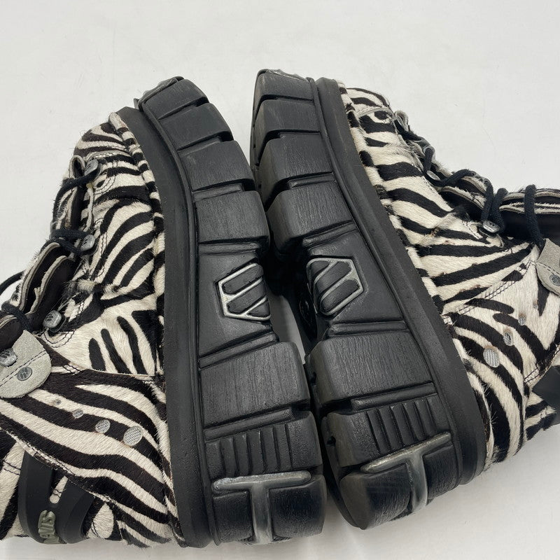 【中古品】【メンズ】 VETEMENTS ヴェトモン × NEWROCK ニューロック 別注 コラボ PLATFORM SNEAKERS "ZEBRA" プラットフォーム スニーカー ゼブラ 靴 シューズ 162-260604-yo-04-tei サイズ：42 カラー：ゼブラ 万代Net店