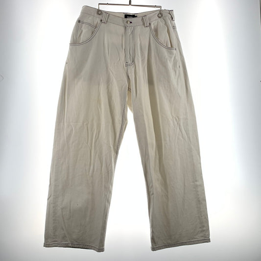 【現状渡し品】【メンズ】 X-LARGE エクストララージ HARDLY WORKING CONTRAST STITCH WIDE PANTS 101222031007 ハードリィワーキング コントラスト ステッチ ワイドパンツ ボトムス 153-260703-yo-19-tei サイズ：34 カラー：ホワイト 万代Net店