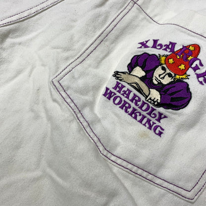 【現状渡し品】【メンズ】 X-LARGE エクストララージ HARDLY WORKING CONTRAST STITCH WIDE PANTS 101222031007 ハードリィワーキング コントラスト ステッチ ワイドパンツ ボトムス 153-260703-yo-19-tei サイズ：34 カラー：ホワイト 万代Net店