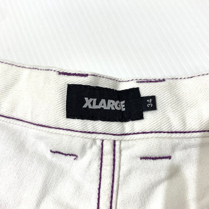 【現状渡し品】【メンズ】 X-LARGE エクストララージ HARDLY WORKING CONTRAST STITCH WIDE PANTS 101222031007 ハードリィワーキング コントラスト ステッチ ワイドパンツ ボトムス 153-260703-yo-19-tei サイズ：34 カラー：ホワイト 万代Net店