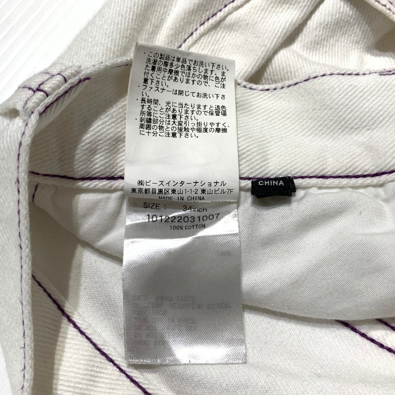 【現状渡し品】【メンズ】 X-LARGE エクストララージ HARDLY WORKING CONTRAST STITCH WIDE PANTS 101222031007 ハードリィワーキング コントラスト ステッチ ワイドパンツ ボトムス 153-260703-yo-19-tei サイズ：34 カラー：ホワイト 万代Net店