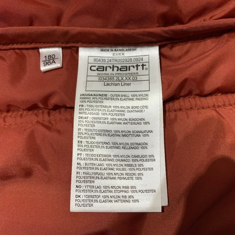 【現状渡し品】【メンズ】 Carhartt WIP カーハート ワークインプログレス LACHLAN LINER I034385 ラクリンライナー ジャケット アウター 145-260507-ko-09-tei サイズ：L カラー：レッド/オレンジ 万代Net店