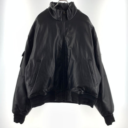【中古品】【メンズ】 EVISEN SKATEBOARDS エビセン スケートボード RAMLEATHER PADDED JACKET ラムレザー パッド ジャケット アウター 羊皮 142-260507-ko-01-tei サイズ：M カラー：ブラック 万代Net店