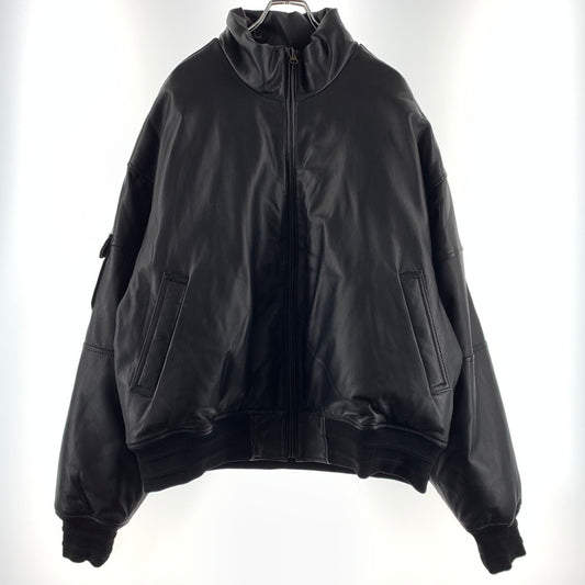 【中古品】【メンズ】 EVISEN SKATEBOARDS エビセン スケートボード RAMLEATHER PADDED JACKET ラムレザー パッド ジャケット アウター 羊皮 142-260507-ko-01-tei サイズ：M カラー：ブラック 万代Net店
