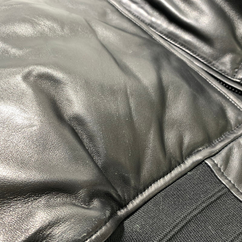 【中古品】【メンズ】 EVISEN SKATEBOARDS エビセン スケートボード RAMLEATHER PADDED JACKET ラムレザー パッド ジャケット アウター 羊皮 142-260507-ko-01-tei サイズ：M カラー：ブラック 万代Net店