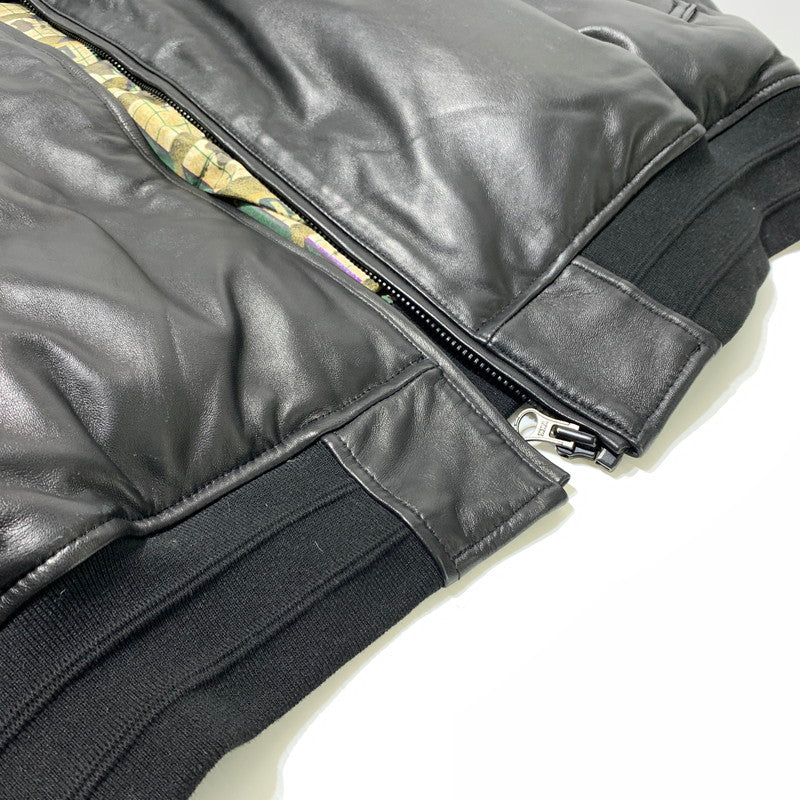 【中古品】【メンズ】 EVISEN SKATEBOARDS エビセン スケートボード RAMLEATHER PADDED JACKET ラムレザー パッド ジャケット アウター 羊皮 142-260507-ko-01-tei サイズ：M カラー：ブラック 万代Net店