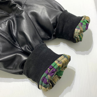 【中古品】【メンズ】 EVISEN SKATEBOARDS エビセン スケートボード RAMLEATHER PADDED JACKET ラムレザー パッド ジャケット アウター 羊皮 142-260507-ko-01-tei サイズ：M カラー：ブラック 万代Net店