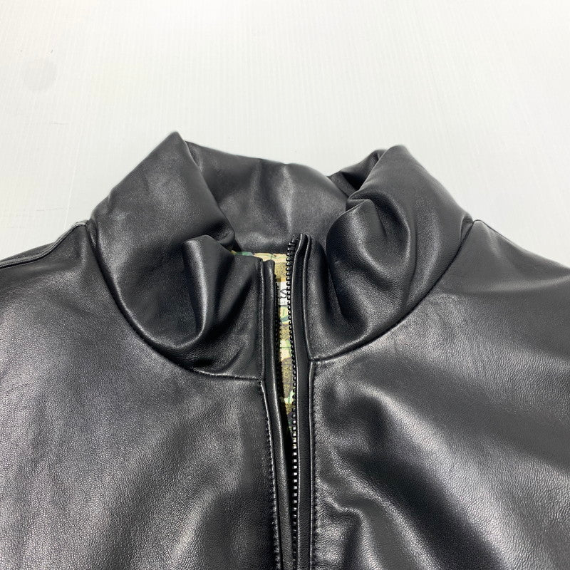 【中古品】【メンズ】 EVISEN SKATEBOARDS エビセン スケートボード RAMLEATHER PADDED JACKET ラムレザー パッド ジャケット アウター 羊皮 142-260507-ko-01-tei サイズ：M カラー：ブラック 万代Net店