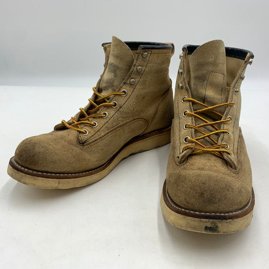 【現状渡し品】【メンズ】 RED WING レッドウィング 6INCH LINEMAN BOOTS 2908 6インチ ラインマン ブーツ 靴 ワークブーツ 164-260606-ko-03-tei サイズ：9D カラー：ベージュ 万代Net店