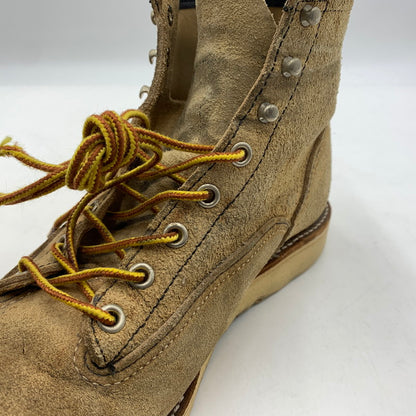 【現状渡し品】【メンズ】 RED WING レッドウィング 6INCH LINEMAN BOOTS 2908 6インチ ラインマン ブーツ 靴 ワークブーツ 164-260606-ko-03-tei サイズ：9D カラー：ベージュ 万代Net店