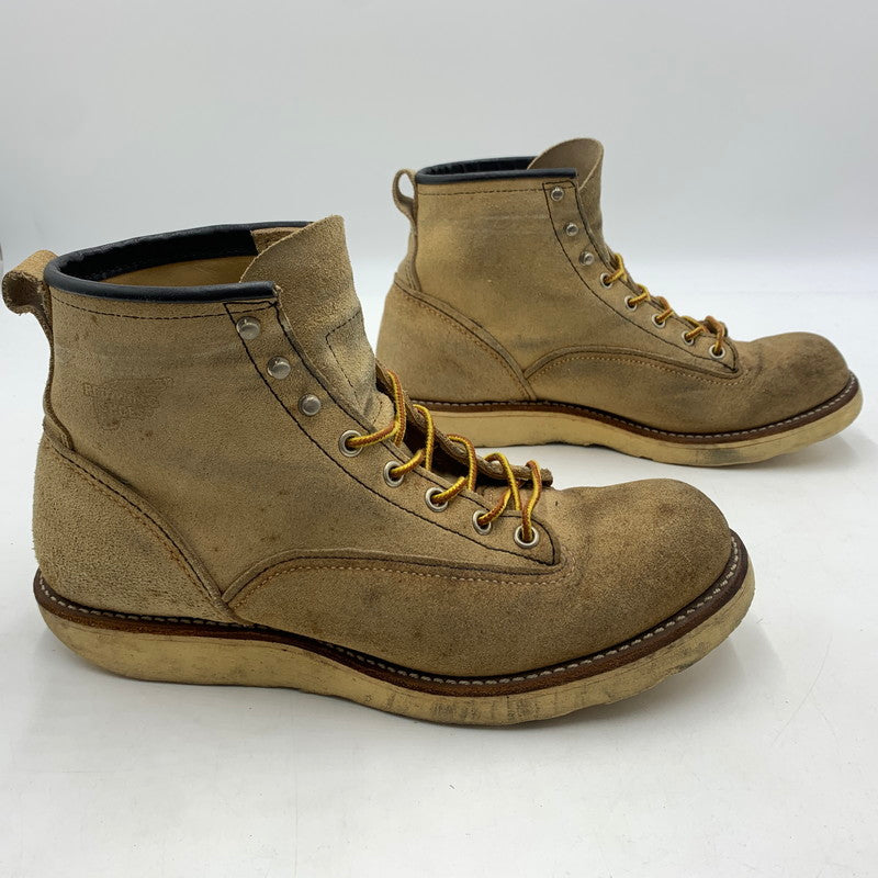 【現状渡し品】【メンズ】 RED WING レッドウィング 6INCH LINEMAN BOOTS 2908 6インチ ラインマン ブーツ 靴 ワークブーツ 164-260606-ko-03-tei サイズ：9D カラー：ベージュ 万代Net店
