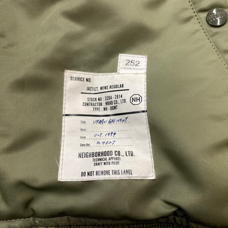 【現状渡し品】【メンズ】 NEIGHBORHOOD ネイバーフッド 25AW MA-1 FLIGHT JACKET MOD 252SPNH-JKM02 MA-1 フライト ジャケット アウター 142-260508-ks-27-tei サイズ：M カラー：カーキ 万代Net店