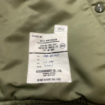 【現状渡し品】【メンズ】 NEIGHBORHOOD ネイバーフッド 25AW MA-1 FLIGHT JACKET MOD 252SPNH-JKM02 MA-1 フライト ジャケット アウター 142-260508-ks-27-tei サイズ：M カラー：カーキ 万代Net店