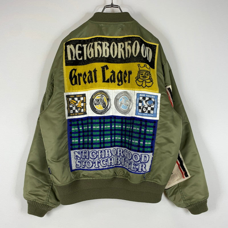 【現状渡し品】【メンズ】 NEIGHBORHOOD ネイバーフッド 25AW MA-1 FLIGHT JACKET MOD 252SPNH-JKM02 MA-1 フライト ジャケット アウター 142-260508-ks-27-tei サイズ：M カラー：カーキ 万代Net店