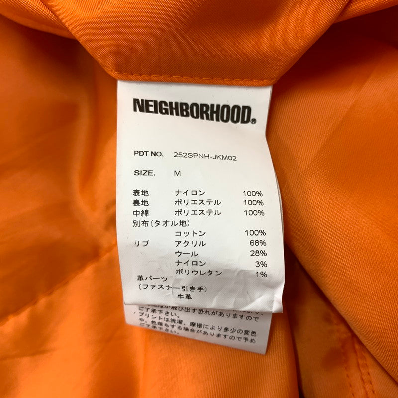 【現状渡し品】【メンズ】 NEIGHBORHOOD ネイバーフッド 25AW MA-1 FLIGHT JACKET MOD 252SPNH-JKM02 MA-1 フライト ジャケット アウター 142-260508-ks-27-tei サイズ：M カラー：カーキ 万代Net店