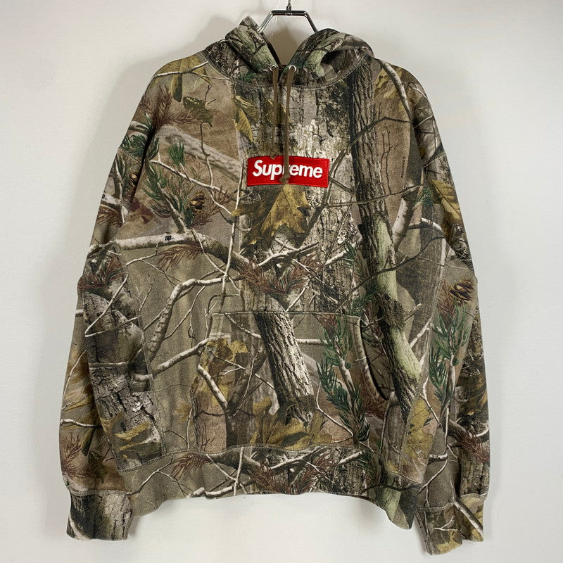 【中古品】【メンズ】 SUPREME シュプリーム BOXLOGO HOODED SWEAT SHIRT ボックス ロゴ フーディ スウェットシャツ トップス プルオーバーパーカー 149-260513-ko-05-tei サイズ：L カラー：カーキ 万代Net店