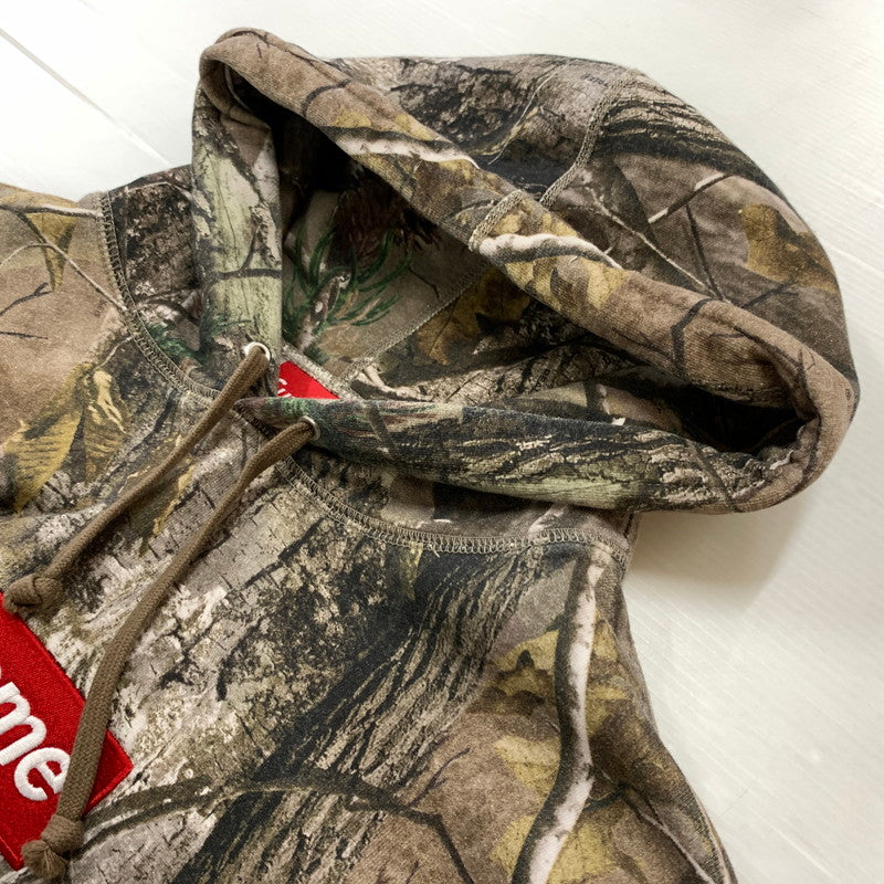 【中古品】【メンズ】 SUPREME シュプリーム BOXLOGO HOODED SWEAT SHIRT ボックス ロゴ フーディ スウェットシャツ トップス プルオーバーパーカー 149-260513-ko-05-tei サイズ：L カラー：カーキ 万代Net店