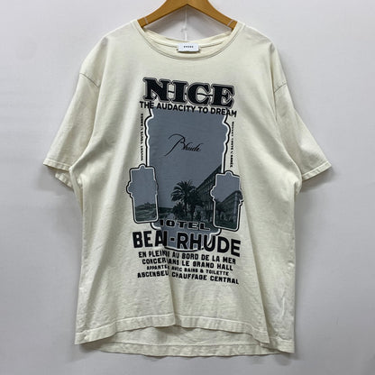 【中古品】【メンズ】 RHUDE ルード NICE T-SHIRT ナイス Tシャツ 半袖 トップス USA製 141-260508-ks-20-tei サイズ：L カラー：ホワイト 万代Net店