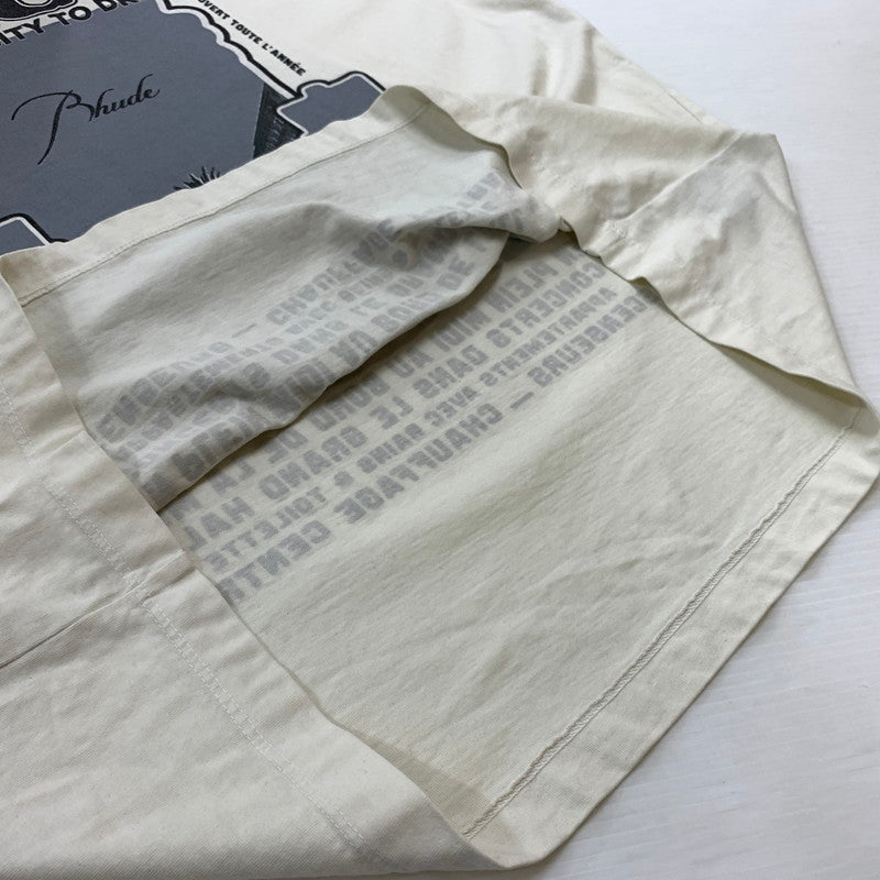 【中古品】【メンズ】 RHUDE ルード NICE T-SHIRT ナイス Tシャツ 半袖 トップス USA製 141-260508-ks-20-tei サイズ：L カラー：ホワイト 万代Net店
