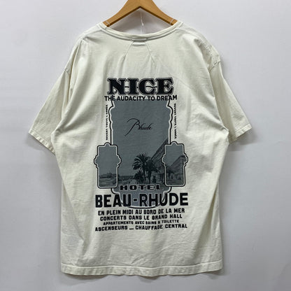 【中古品】【メンズ】 RHUDE ルード NICE T-SHIRT ナイス Tシャツ 半袖 トップス USA製 141-260508-ks-20-tei サイズ：L カラー：ホワイト 万代Net店