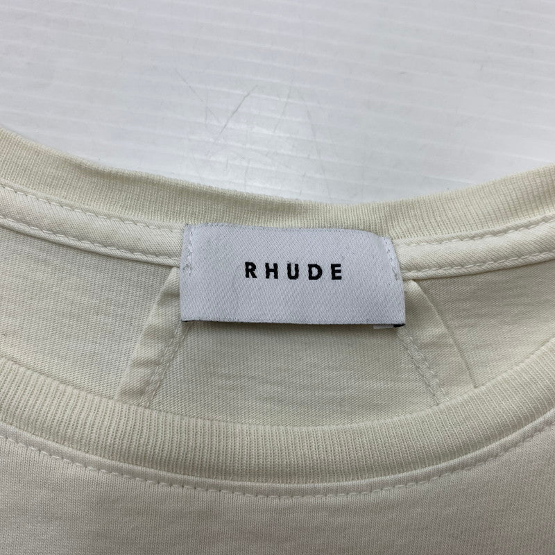 【中古品】【メンズ】 RHUDE ルード NICE T-SHIRT ナイス Tシャツ 半袖 トップス USA製 141-260508-ks-20-tei サイズ：L カラー：ホワイト 万代Net店
