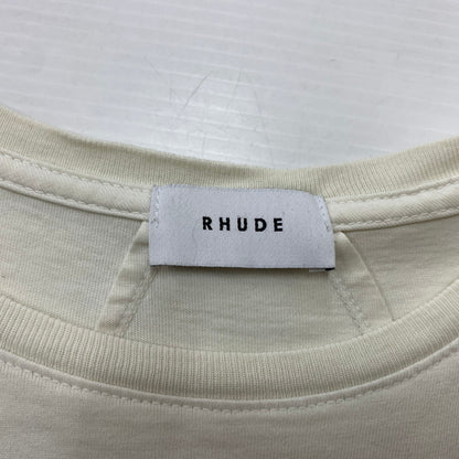 【中古品】【メンズ】 RHUDE ルード NICE T-SHIRT ナイス Tシャツ 半袖 トップス USA製 141-260508-ks-20-tei サイズ：L カラー：ホワイト 万代Net店
