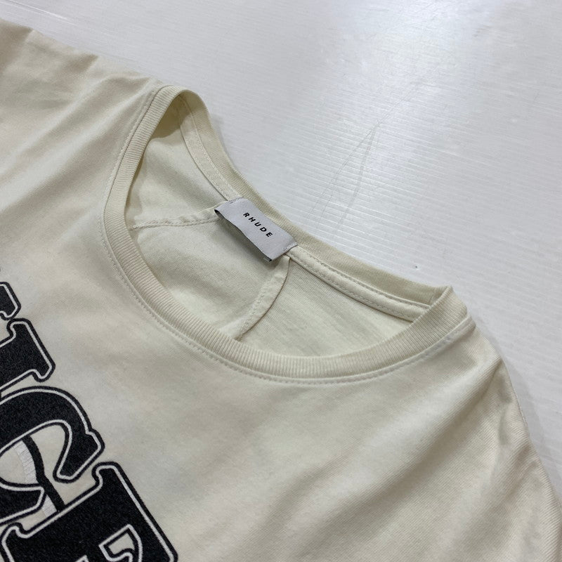 【中古品】【メンズ】 RHUDE ルード NICE T-SHIRT ナイス Tシャツ 半袖 トップス USA製 141-260508-ks-20-tei サイズ：L カラー：ホワイト 万代Net店