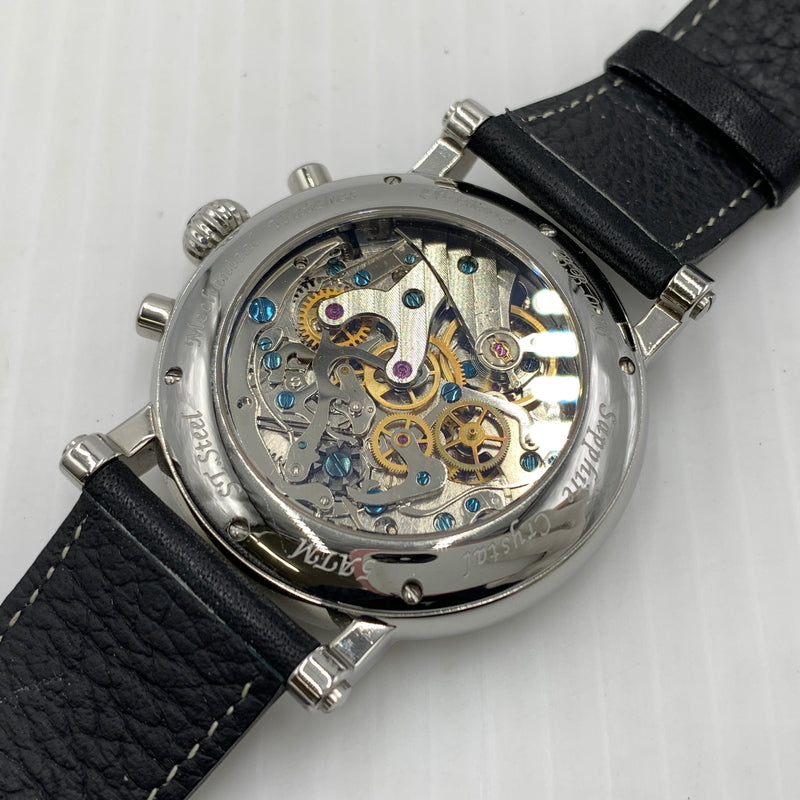 【中古品】【メンズ】 B-BARRELビーバレル SIMPLE CHRONOGRAPH BB-0036 シンプル 天津クロノグラフ 自動巻き腕時計 197-260814-yo-14-tei カラー：シルバー 万代Net店