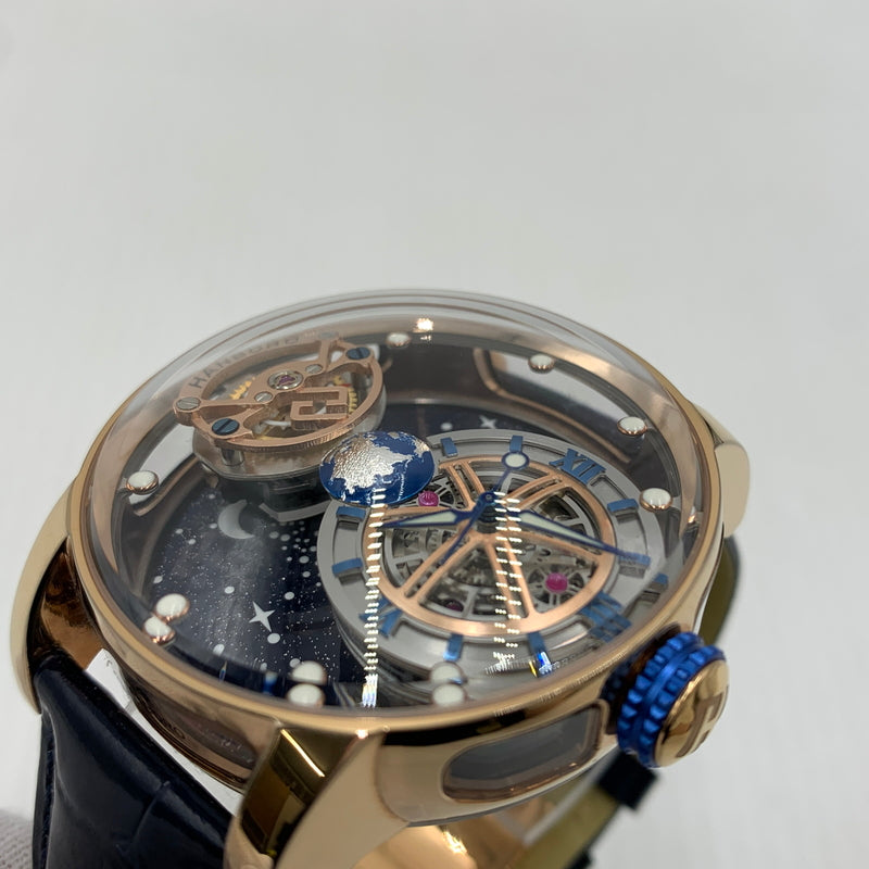 【中古品】【メンズ】 HANBORO ハンボロ CELESTIAL BODY SERIES NIGHT SKY AUTOMATIC WATCH セレスティアルシリーズ 自動巻き腕時計 天体モチーフ 197-260814-yo-13-tei カラー：ゴールド 万代Net店