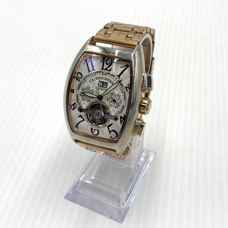 【中古品】【メンズ】 CASENO カセノ TOURBILLON SKELETON AUTOMATIC MECHANICAL WATCH トゥールビヨン スケルトン オートマチック メカニカル 腕時計 自動巻き 機械式 197-261008-ss-08-teih 万代Net店