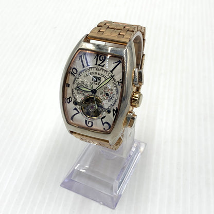 【中古品】【メンズ】 CASENO カセノ TOURBILLON SKELETON AUTOMATIC MECHANICAL WATCH トゥールビヨン スケルトン オートマチック メカニカル 腕時計 自動巻き 機械式 197-261008-ss-08-teih 万代Net店