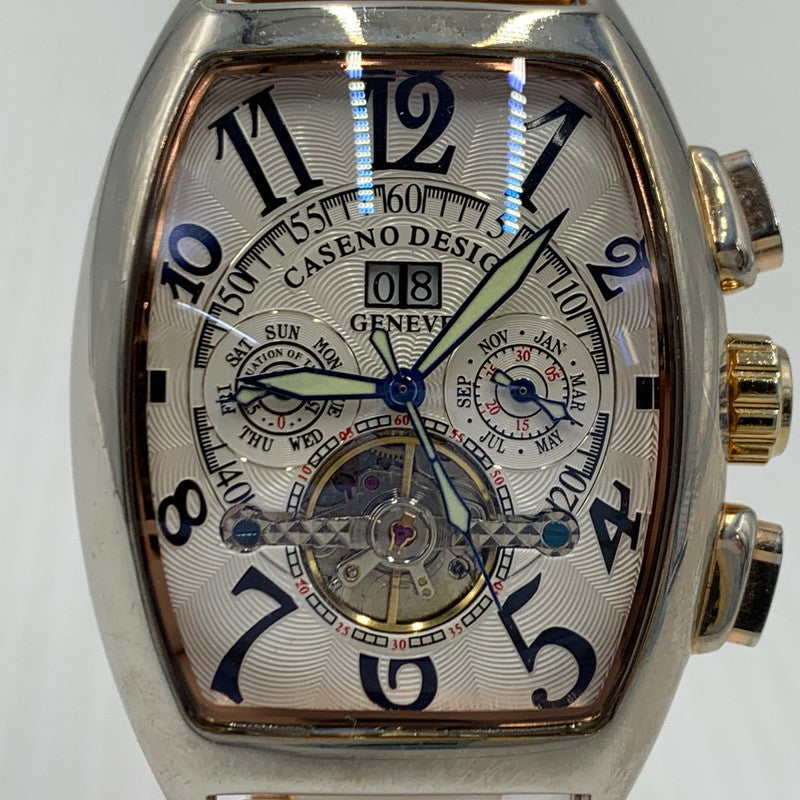 【中古品】【メンズ】 CASENO カセノ TOURBILLON SKELETON AUTOMATIC MECHANICAL WATCH トゥールビヨン スケルトン オートマチック メカニカル 腕時計 自動巻き 機械式 197-261008-ss-08-teih 万代Net店