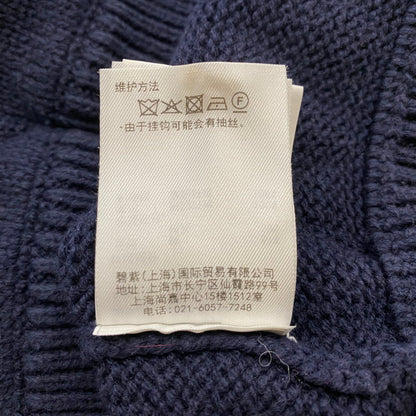 【中古品】【メンズ】 X-LARGE エクストララージ COLLEGE LOGO CREWNECK KNIT 101204015001 カレッジロゴ クルーネックニット トップス セーター 142-260716-ss-02-tei サイズ：M カラー：ネイビー 万代Net店