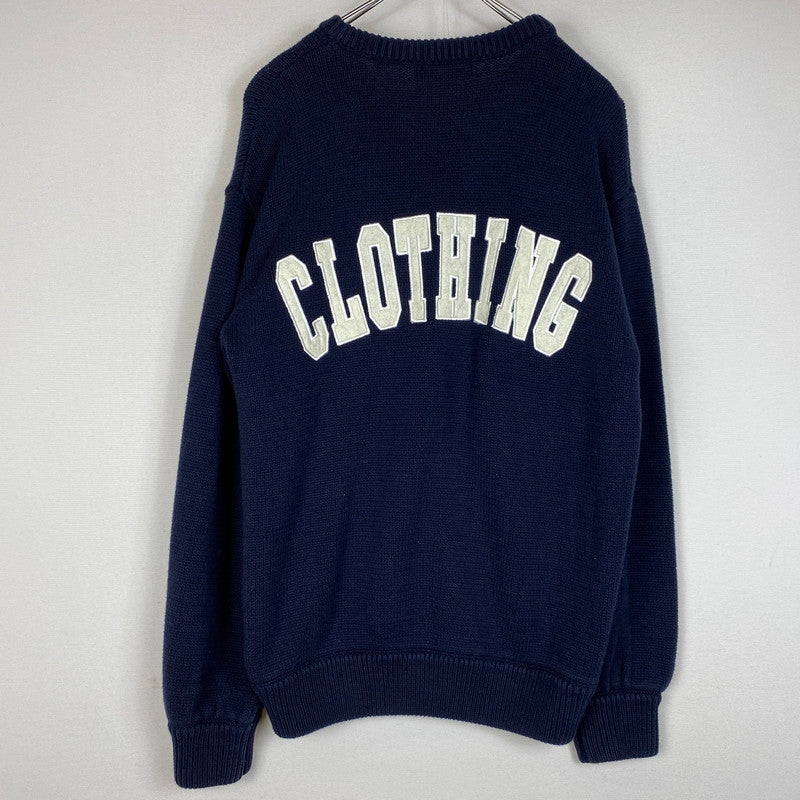 【中古品】【メンズ】 X-LARGE エクストララージ COLLEGE LOGO CREWNECK KNIT 101204015001 カレッジロゴ クルーネックニット トップス セーター 142-260716-ss-02-tei サイズ：M カラー：ネイビー 万代Net店